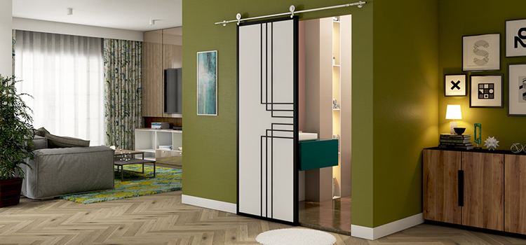 sliding bathroom door installation in Florence-Graham